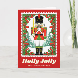 Holly Jolly Nutcracker Christmas Postage Briefmark Feiertagskarte