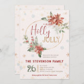 Holly Jolly Offizielles Familienmittagessen Einladung (Vorne/Hinten)