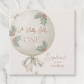 Holly Jolly ONE Christmas Vintage Balloon Birthday Geschenkanhänger (Vorderseite)