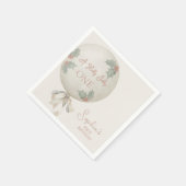 Holly Jolly ONE Christmas Vintage Balloon Birthday Serviette (Ecke)