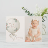 Holly Jolly ONE Christmas Vintage Balloon Thanks Einladung (Stehend Vorderseite)