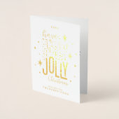 "Holly Jolly" Personalisiertes Weihnachtsfest-Foto Folienkarte (Vorderseite)