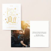 "Holly Jolly" Personalisiertes Weihnachtsfest-Foto Folienkarte (Anzeige)
