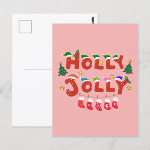 Holly Jolly Postkarte