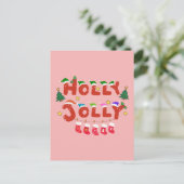 Holly Jolly Postkarte (Stehend Vorderseite)