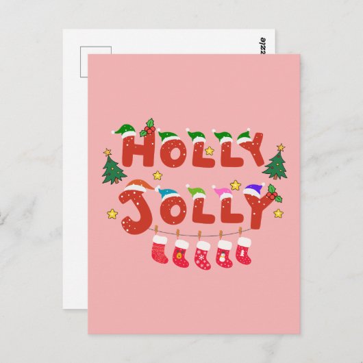 Holly Jolly Postkarte (Vorne/Hinten)