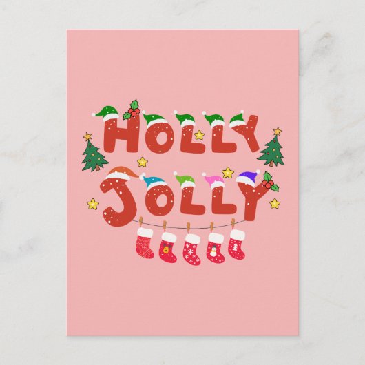 Holly Jolly Postkarte (Vorderseite)