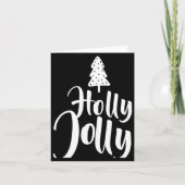 Holly Jolly Red And White Merry Christmas Karte (Vorderseite)