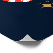 Holly Jolly Red White Gold Weihnachtsfest Poster (Ecke)