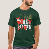 Holly Jolly Red White Gold Weihnachtsfest T-Shirt (Vorderseite)