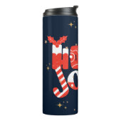 Holly Jolly Red White Gold Weihnachtsfest Thermosbecher (Nach links gedreht)