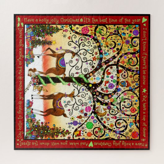 Holly Jolly Reindeer-Puzzle Puzzle (Horizontal)