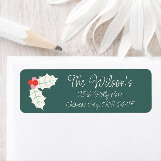 Holly Jolly Retro Christmas Retuern Address Label (Insitu)