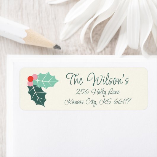 Holly Jolly Retro Christmas Retuern Address Label (Insitu)