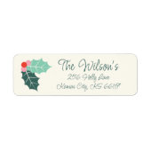 Holly Jolly Retro Christmas Retuern Address Label (Vorne)