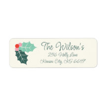 Holly Jolly Retro Christmas Retuern Address Label