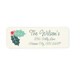 Holly Jolly Retro Christmas Retuern Address Label