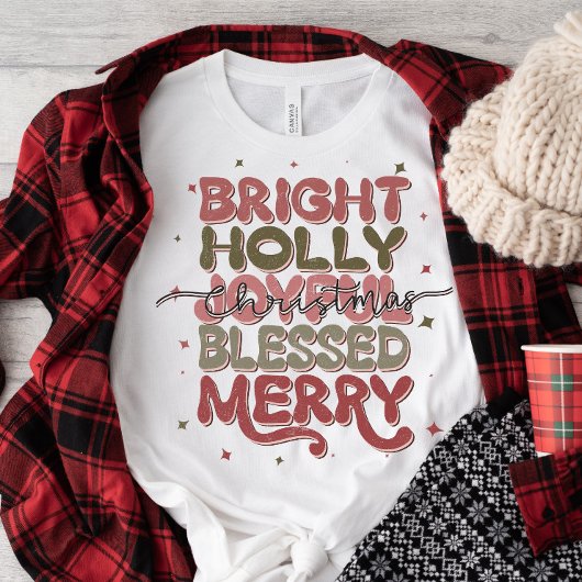 Holly Jolly Retro Christmas T - Shirt