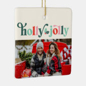 Holly Jolly Retro Foto Ornament (Rechts)