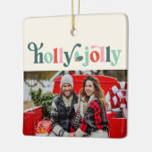 Holly Jolly Retro Foto Ornament (Links)