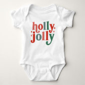 Holly Jolly - Retro Holiday Typografie Baby Strampler (Vorderseite)