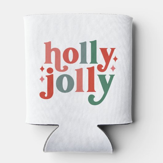 Holly Jolly - Retro Holiday Typografie Dosenkühler (Rückseite)