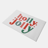 Holly Jolly - Retro Holiday Typografie Fußmatte (Schrägansicht)