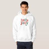 Holly Jolly - Retro Holiday Typografie Hoodie (Vorne ganz)