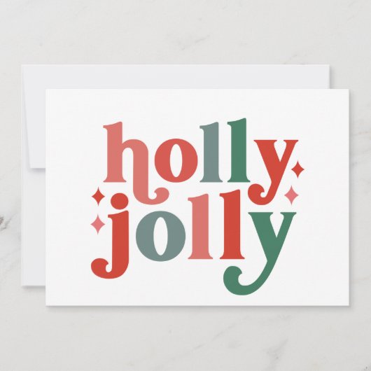 Holly Jolly - Retro Holiday Typografie Karte (Vorderseite)