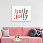 Holly Jolly - Retro Holiday Typografie Leinwanddruck (Insitu (Wohnzimmer))