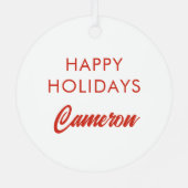 Holly Jolly - Retro Holiday Typografie Ornament Aus Metall (Rückseite)