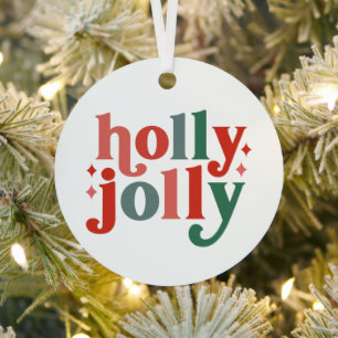 Holly Jolly - Retro Holiday Typografie Ornament Aus Metall