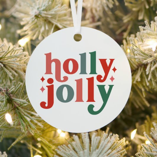 Holly Jolly - Retro Holiday Typografie Ornament Aus Metall (InSitu)