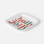 Holly Jolly - Retro Holiday Typografie Pappteller (Gewinkelt)