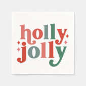 Holly Jolly - Retro Holiday Typografie Serviette (Vorderseite)