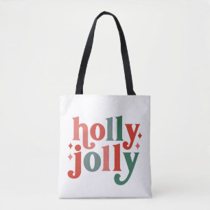 Holly Jolly - Retro Holiday Typografie Tasche