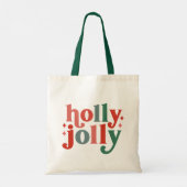 Holly Jolly - Retro Holiday Typografie Tragetasche (Rückseite)