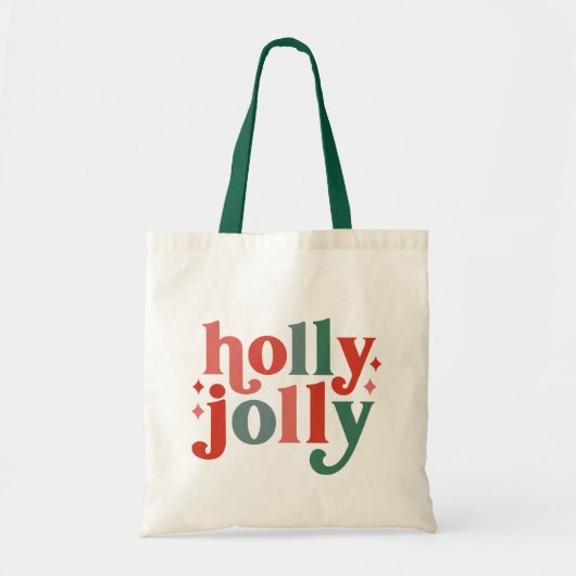 Holly Jolly - Retro Holiday Typografie Tragetasche (Vorne)