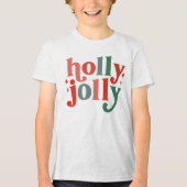 Holly Jolly - Retro Holiday Typografie Tri-Blend Shirt (Vorderseite)