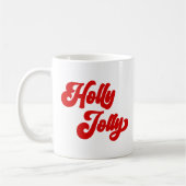 Holly Jolly Retro Red Cream Holiday Weihnachten Kaffeetasse (Links)
