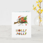 Holly Jolly Robin Karte (Gelbe Blume)