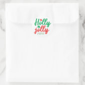 Holly jolly runder aufkleber (Tasche)