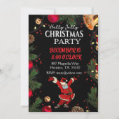 Holly Jolly Santa Christmas Party Einladung (Vorderseite)