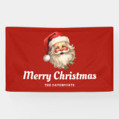 Holly Jolly Santa Claus Retro Banner (Horizontal)