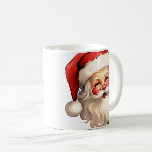 Holly Jolly Santa Claus Retro Kaffeetasse (VorderseiteRechts)