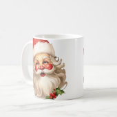 Holly Jolly Santa Claus Retro Kaffeetasse (Vorderseite Links)