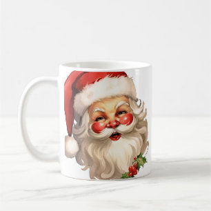 Holly Jolly Santa Claus Retro Kaffeetasse