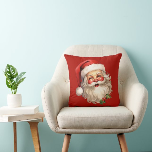 Holly Jolly Santa Claus Retro Kissen (Stuhl )