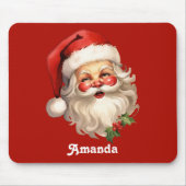 Holly Jolly Santa Claus Retro Mousepad (Vorne)