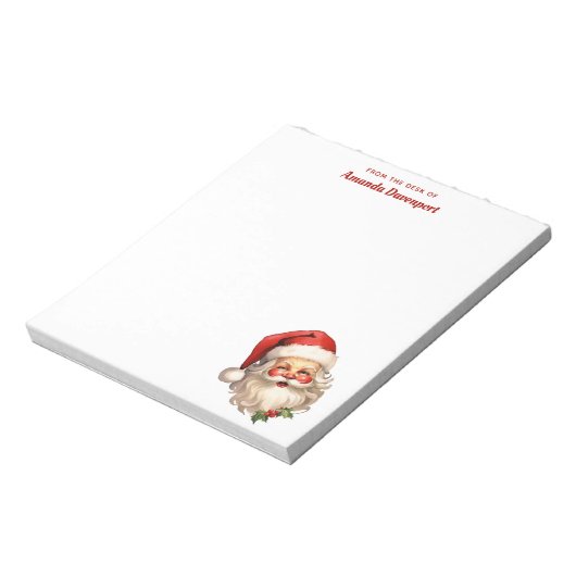 Holly Jolly Santa Claus Retro Notizblock (Rotiert)